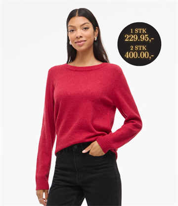  VILA RIL JESTER RED STRIK V-HALS - 14042769